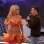 Pamela Anderson e Luciano Huck conversam no palco do 'Caldeirão'. Foto: Alex Palarea / AgNews