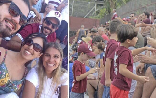 Julia Fraia e Vinicius Bustamante no jogo do Juventus