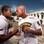 José Aldo e Erik Koch fazem a tradicional encarada com os Arcos da Lapa (RJ) ao fundo. Foto: Felipe Varanda/UFC