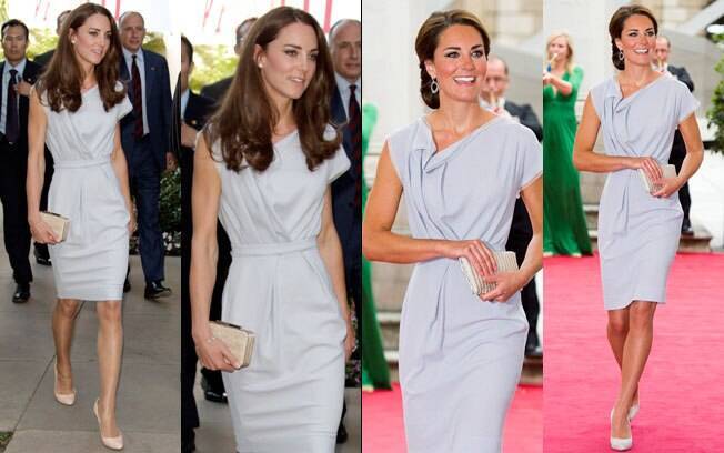 Kate Middleton em julho de 2011 e ontem em Londres: mesmo look