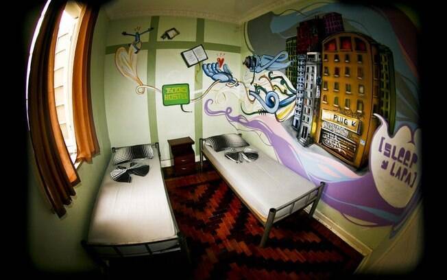 Quarto duplo do Books Hostel