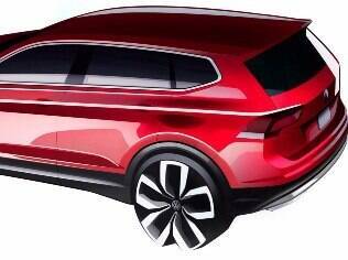 Desenho mostra como será a traseira do novo SUV de sete lugares da Volkswagen