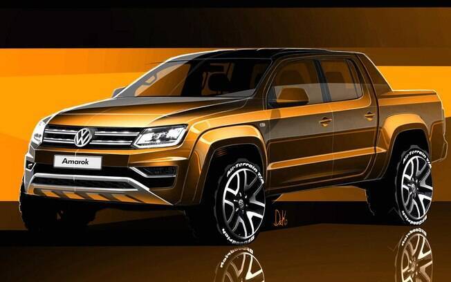 Sketch da picape Volkswagen Amarok reestilizada