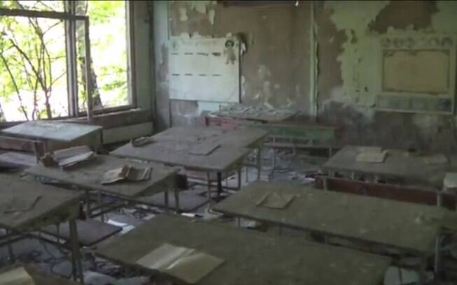 Pripyat, Ucrânia: com a explosão na usina nuclear de Chernobyl em 1986, os 50 mil habitantes deixaram o local às pressas. Foto: Reprodução/Youtube