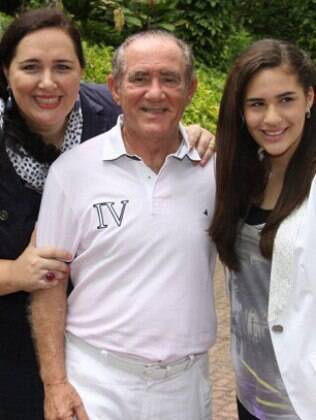 Renato Aragão com a filha, Lívian, e a mulher, Lílian