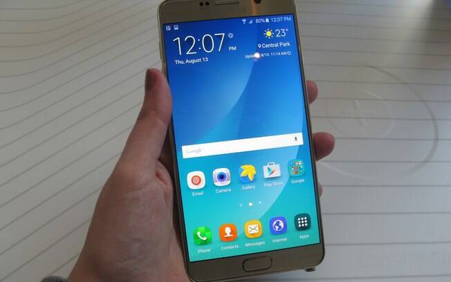 Galaxy Note 5 tem tela de 5,7 polegadas Super AMOLED