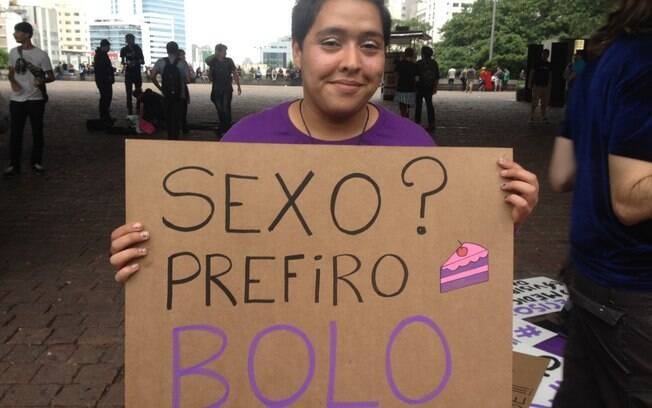 Soren, transexual e assexua: 'Vim do Rio de Janeiro para participar desse evento'. Foto: Alan Victor Souza/IG