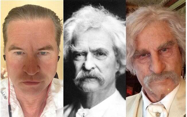 Transformação de Val Kilmer em Mark Twain