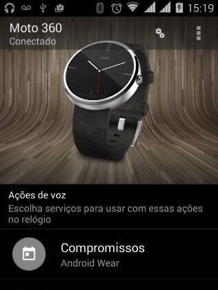 Android Wear permite configurar o Moto 360