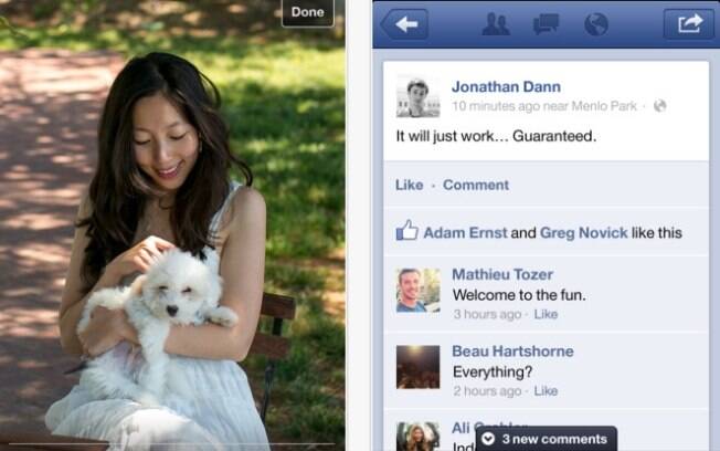 Novo aplicativo do Facebook ficou duas vezes mais rápido e ganhou novos recursos