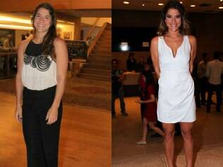 Before and after: Fantin is much slimmer and has more defined curves than a few months ago.