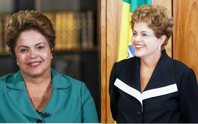 Fotos mostram a presidente Dilma em outubro de 2014 (à esquerda) e em fevereiro de 2015 (à direita): perda de peso é notável