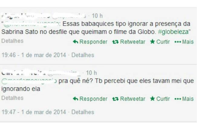 No Twitter, pouco destaque para Sabrina Sato na cobertura de carnaval da Globo foi motivo de crítica