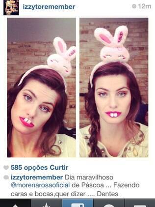 Isabeli Fontana se caracteriza de coelhinha e posta foto no Instagram
