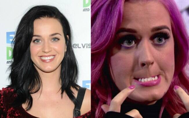Aparentemente com sorriso de propaganda de higiene bucal, Katy Perry faz questão de mostrar que a arcada inferior passa longe da perfeição