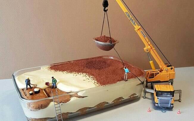 Mini cenário criado a partir de sobremesas