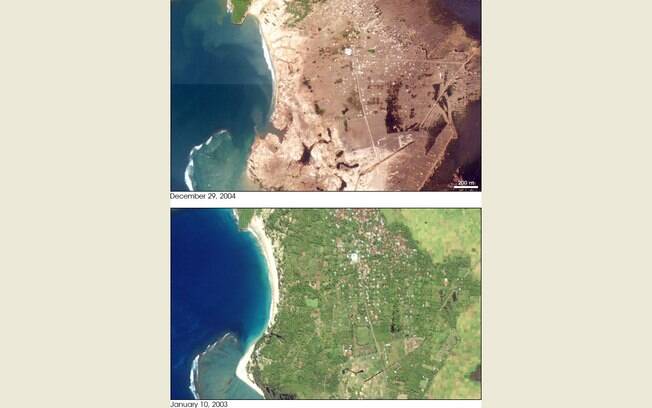 Impacto da onda gigantesca foi tão grande que alterou quadro geográfico da Indonésia (arquivo). Foto: Nasa