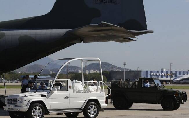 Veículo que será utilizado pelo papa Francisco durante a Jornada Mundial da Juventude, no Rio de Janeiro.