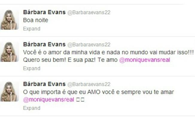 Bárbara Evans se declara para a mãe