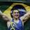 Zanetti comemora ouro exibindo a bandeira do Brasil. Foto: Getty Images
