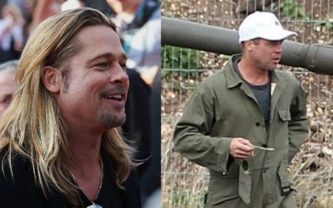 Brad Pitt foi fotografado com os cabelos raspados nessa terça-feira (10)