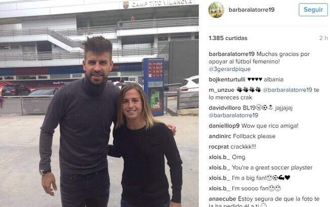 A autora do golaço agradeceu Gerard Piqué pelo apoio