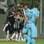 Os jogadores do Atlético-MG comemoram o segundo gol sobre o Santos, marcado por Réver. Foto: Futura Press