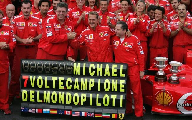 Em 2004, o piloto conquistou seu sétimo e último título mundial. Foto: Getty Images