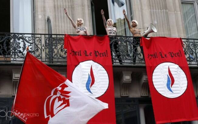 Discurso de Le Pen é interrompido por ativistas do Femen