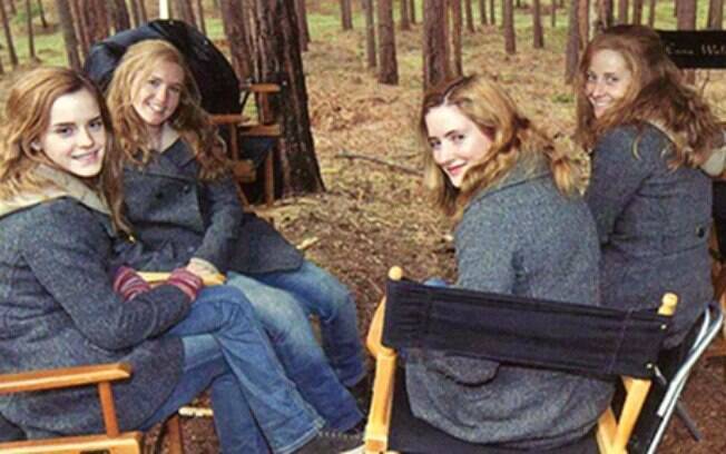 Emma Watson e as 3 dublês de Hermione