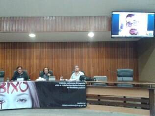 Estudante de intercâmbio nos EUA, Rodolfo Furlan Damiano falou aos deputados via Skype