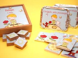 Jogo da velha em madeira, jogo da memória e marmitinha para doces, da Caraminholando