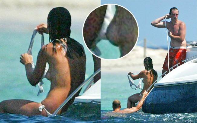 Pippa, irmã de Kate, faz topless durante um passeio de barco com os amigos