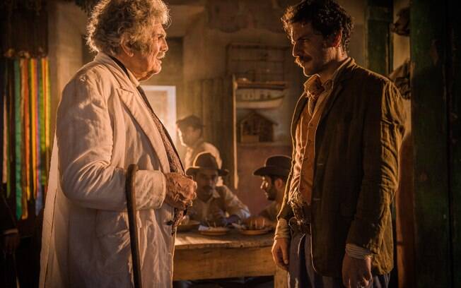 Tarcísio Meira e Rodrigo Lombardi em cena da novela