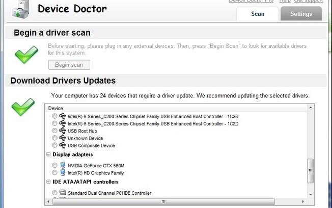 Device Doctor tem interface simples