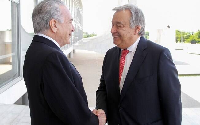 Presidente Michel Temer recebeu na manhã desta segunda-feira o português António Guterres, futuro mandatário da ONU