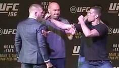 McGregor dá tapa em Diaz e clima esquenta antes do UFC 196