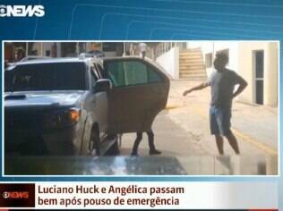 Luciano Huck chegou ao hospital em Campo Grande caminhando com dificuldade. Angélica estava em uma maca