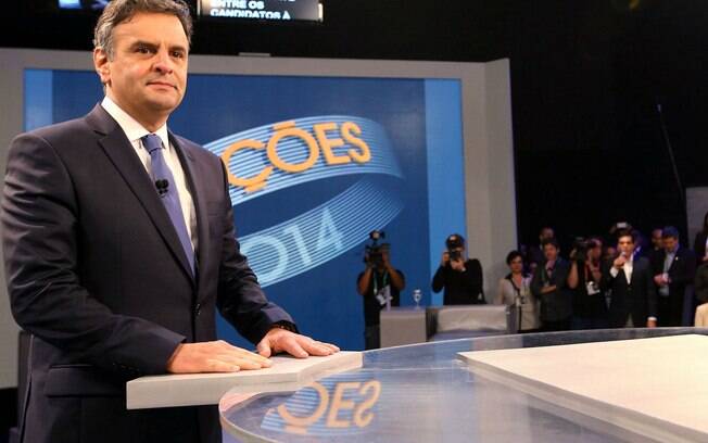 Aécio Neves antes do início do debate presidencial da TV Globo. Foto: Marcos Fernandes/PSDB - 24.10.14
