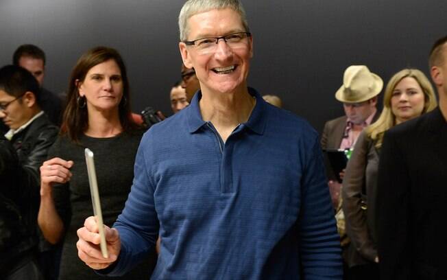 Tim Cook, CEO da Apple, foi eleito a personalidade gay mais poderosa pela revista americana Out . Foto: Getty Images