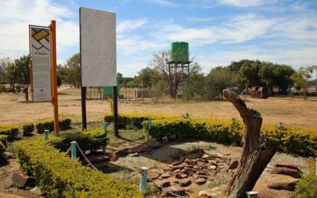 Local onde ficaram os restos mortais de El Negro em Botswana