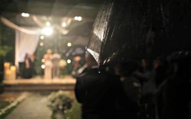 O casamento foi no Rio de Janeiro, debaixo de chuva