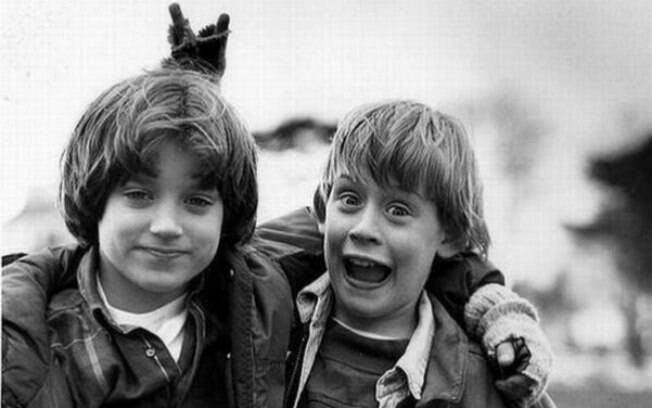 Macaulay Culkin e Elijah Wood durante as filmagens de O Anjo Malvado