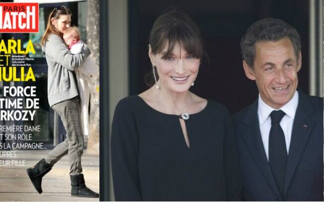 Carla Bruni Sarkozy foi mãe aos 43 anos de Giulia, do casamento com Nicolas Sarkozy