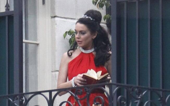 Lindsay Lohan durante as filmagens de