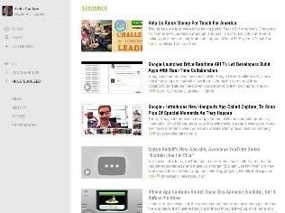 Feedly, sucessor não oficial do Google Reader, permite ver feeds de RSS em forma de lista ou revista