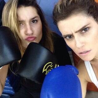 Deborah Secco e Sasha em treino de Muay Thai