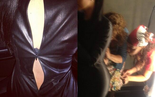 Vestido de Kim Kardashian com o zíper estourado