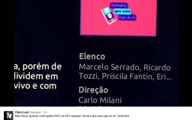 Internauta compartilha erro com nome do programa