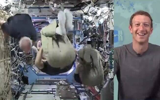 Transmissão foi feita por volta das 14h (em Brasília) com participação de 3 astronautas